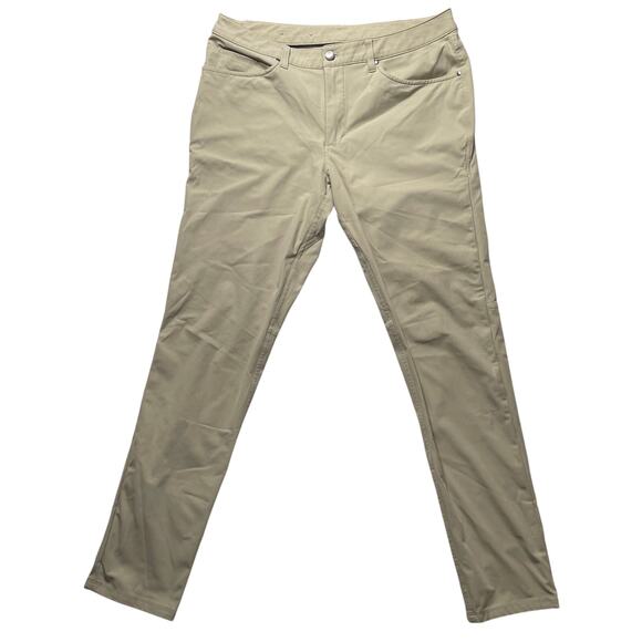 Lululemon ABC Slim Fit Trouser Pants Beige Size 34 Men's Athleisure Outdoors - Picture 1 of 9
